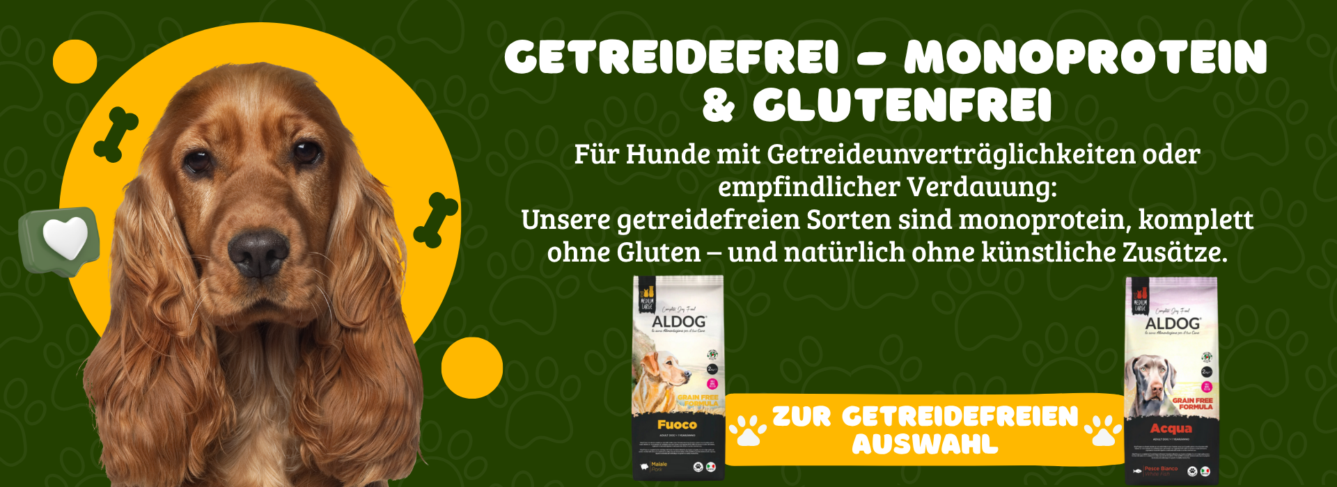 Getreidefreies Hundefutter für Hunde mit sensibler Verdauung